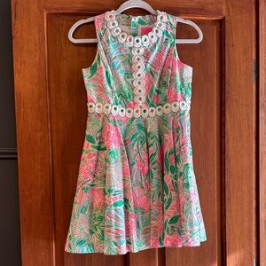 Lilly Pulitzer Pink and Green Floral Kids Dress